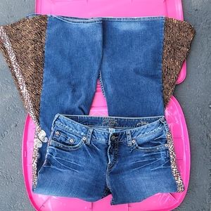 Silver jeans flare animal print rare vty butterfly 70s style hippie boho